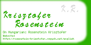 krisztofer rosenstein business card